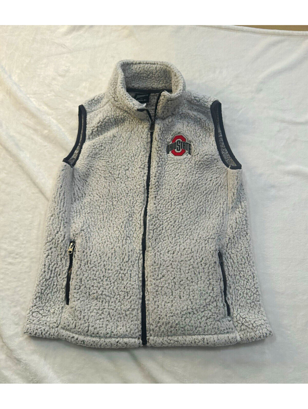 Ohio State Gray Full Zip Vest w/ Embroidered Logo Size L